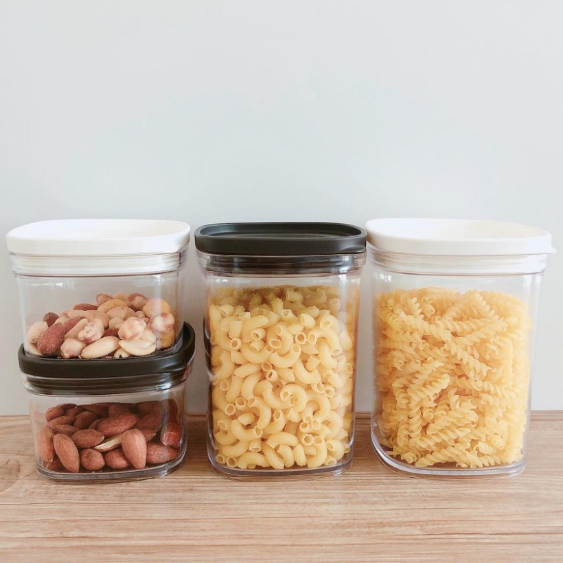 Bộ 04 Hộp đựng thực phẩm, đồ khô Inomata Canister 220ml & 520ml - Hàng nội địa Nhật Bản (MADE IN JAPAN)