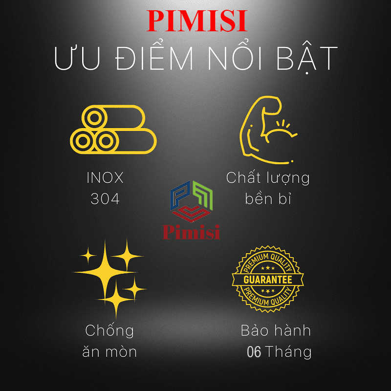 Dây vòi hoa sen tắm nóng lạnh Pimisi bằng inox 304 với đầu dây đồng thau không gỉ phù hợp với mọi sen tắm trong nhà vệ sinh dài 150cm chống xoắn - mạ xi sáng bóng - ống mềm cấp nước và dùng được cho cả vòi xịt nhà vệ sinh phòng tắm | Hàng chính hãng