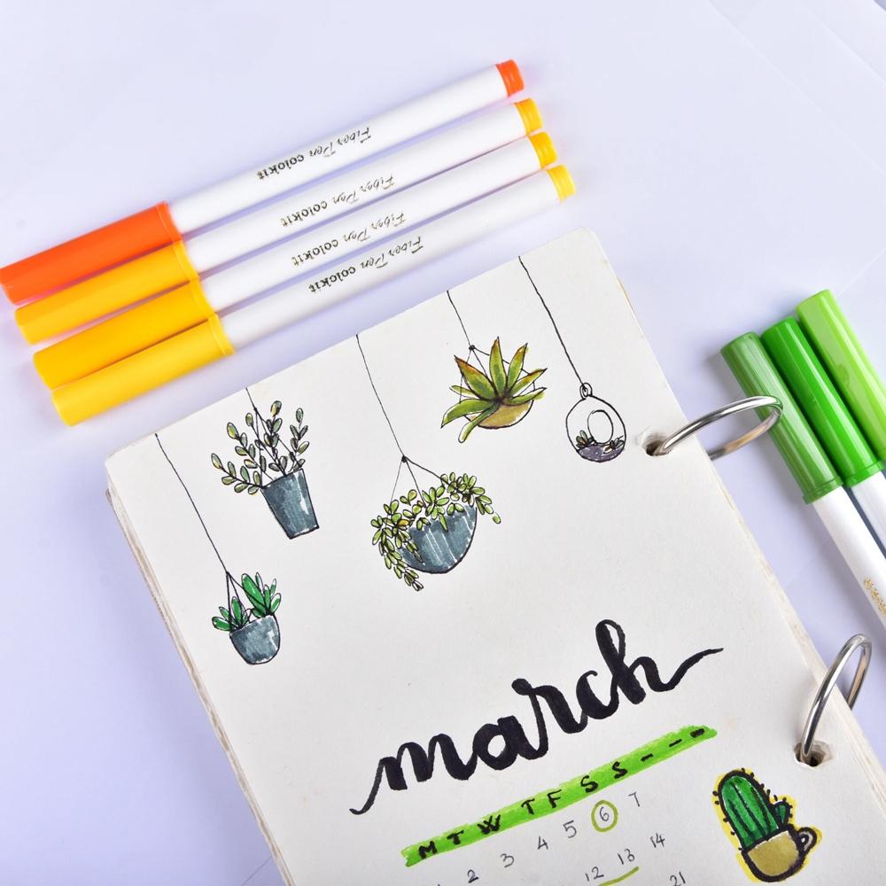 Hộp Bút Lông 36 Màu Fiber Pen Washable - Nét Mảnh Nét To - Colokit SWM-C006 (Mẫu Bao Bì Giao Ngẫu Nhiên)