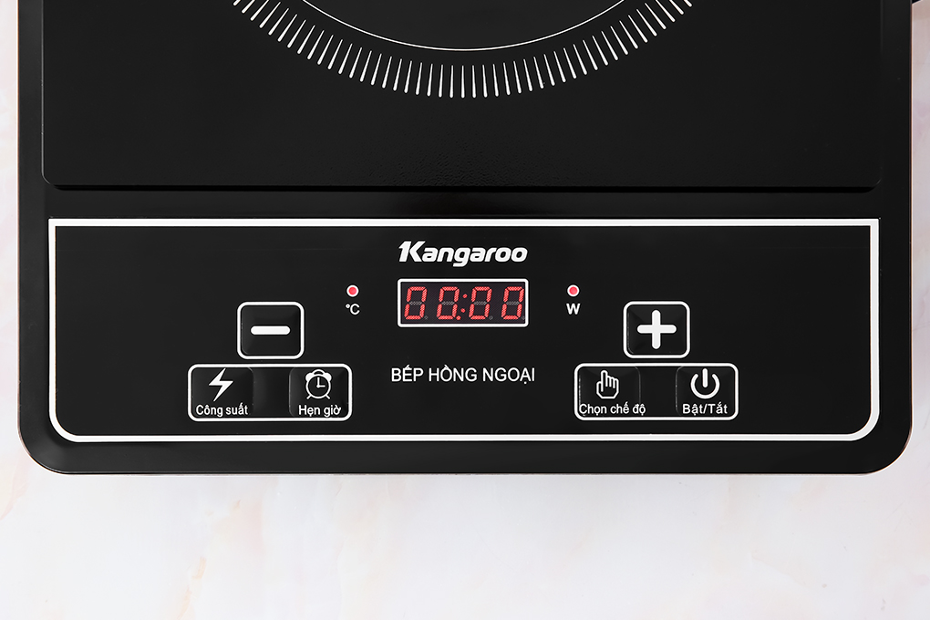 Bếp hồng ngoại đơn Kangaroo KG20IFP1, 2000W - Kính chịu lực - Hàng chính hãng