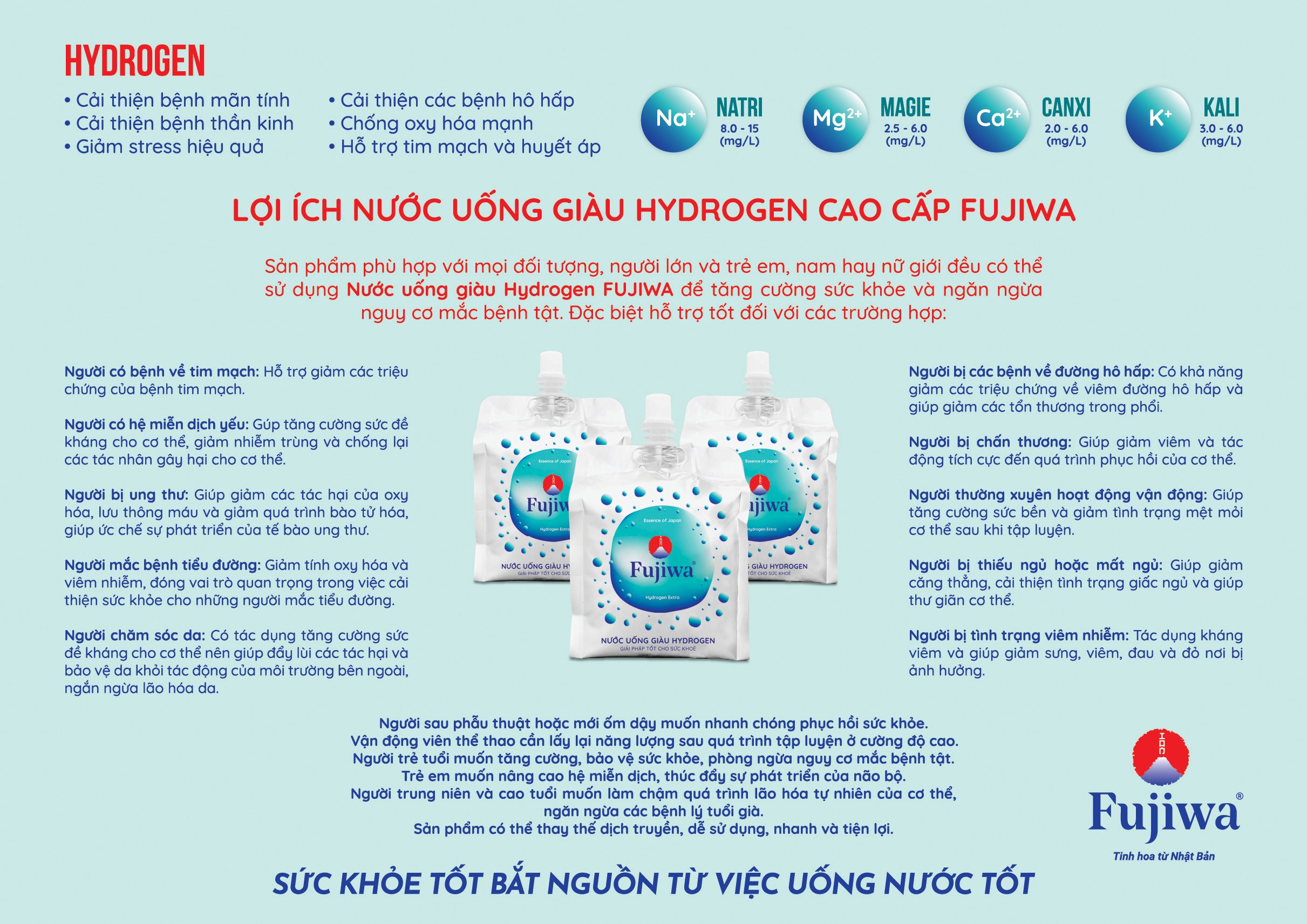 Hộp 12 Túi Nước Uống ION Kiềm Giàu Hydrogen Cao Cấp Fujiwa Dạng Túi Bạc - Detox nhanh Chống Oxy hoá mạnh