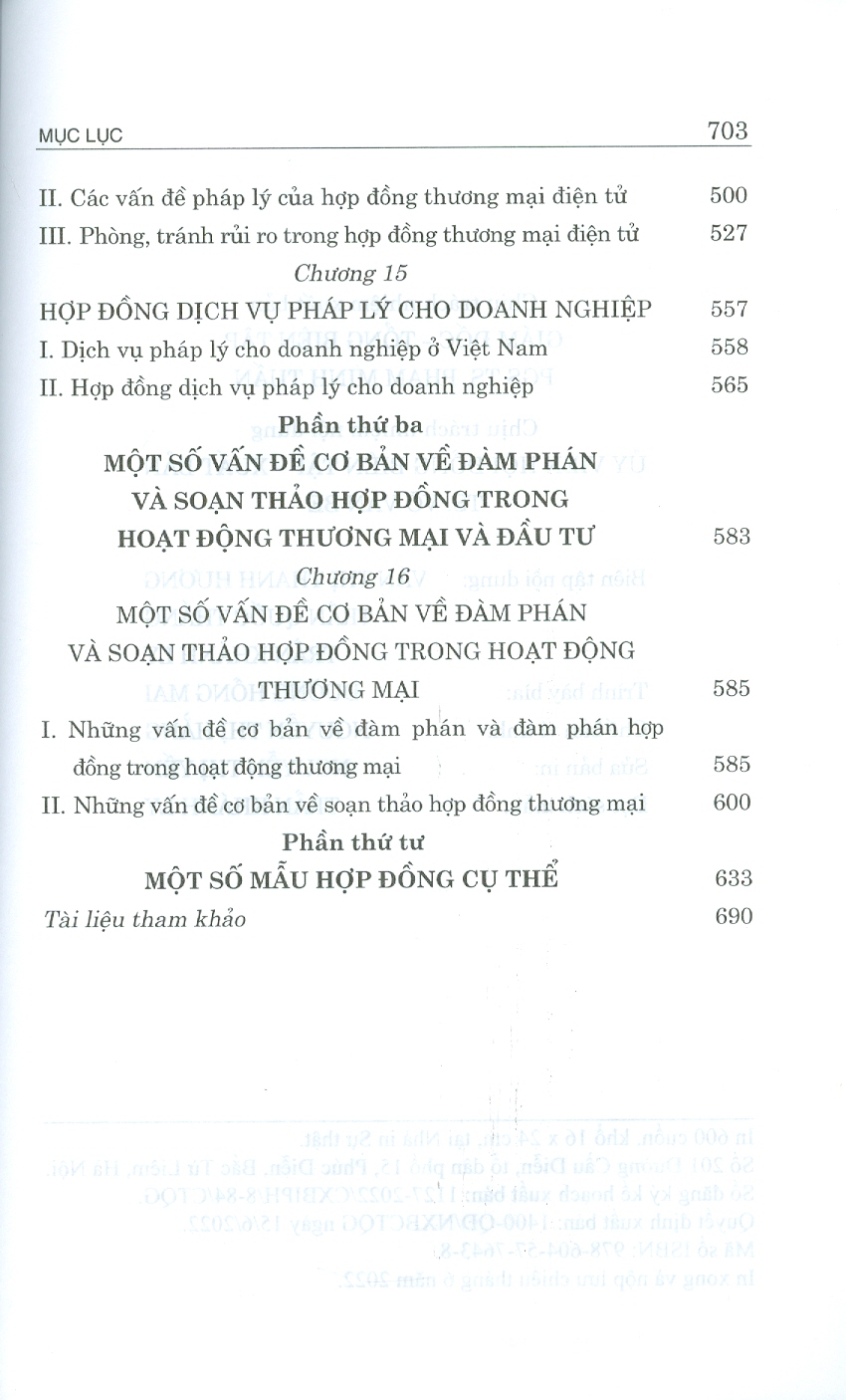 PHÁP LUẬT VỀ HỢP ĐỒNG TRONG THƯƠNG MẠI VÀ ĐẦU TƯ - Những Vấn Đề Pháp Lý Cơ Bản (Sách chuyên khảo) (Xuất bản lần thứ tư có sửa chữa, bổ sung)