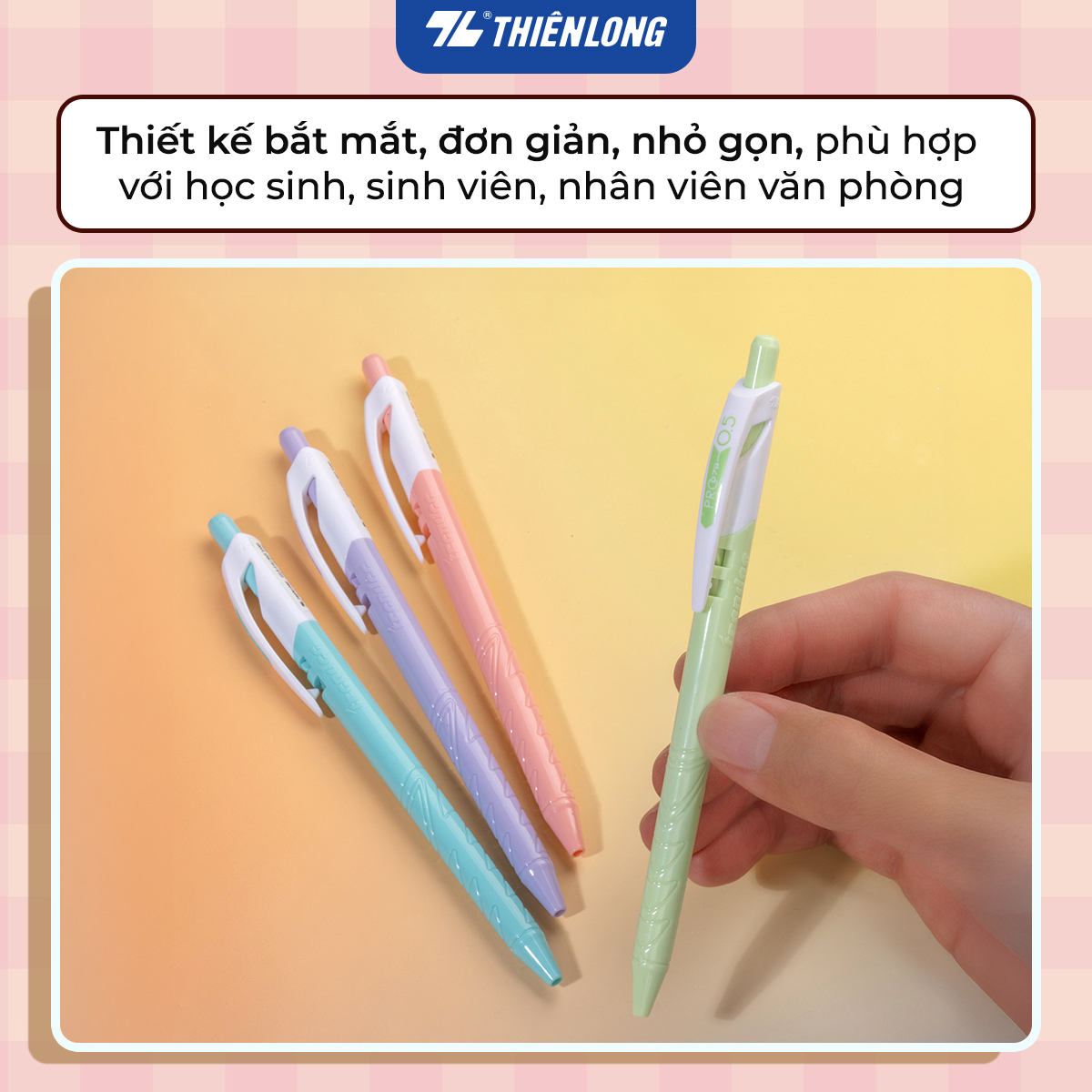Bút gel B - Butter Gel PRO-079 Thiên Long GELB-018 - Premium Tip viết êm, trơn - Mực Xanh - Màu thân ngẫu nhiên