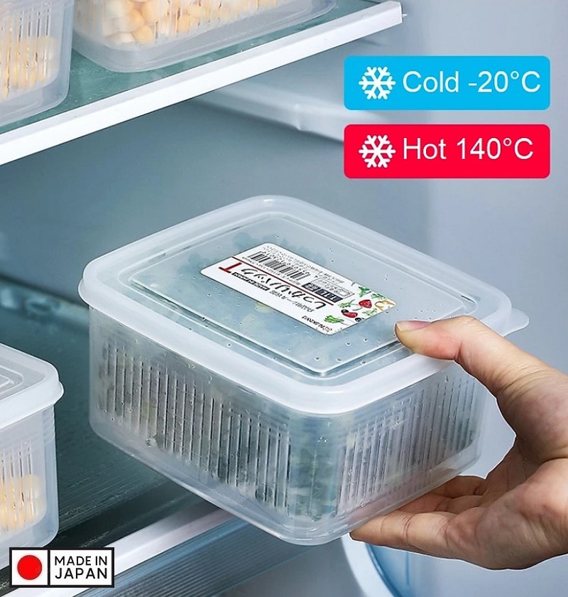 Bộ 02 chiếc hộp đựng thực phẩm 2 lớp Nakaya 1100ml hàng nội địa Nhật Bản (Made in Japan)