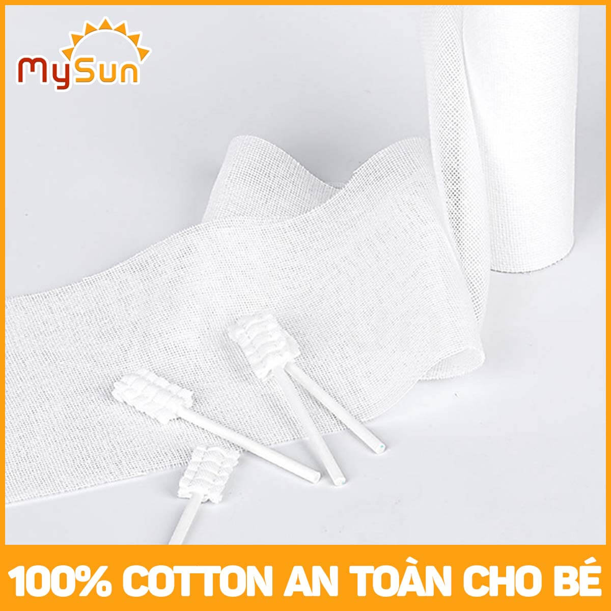 Gạc Rơ/ Tưa Lưỡi Cho Bé MySun 30 Que, Dệt Sợi Cotton 100%