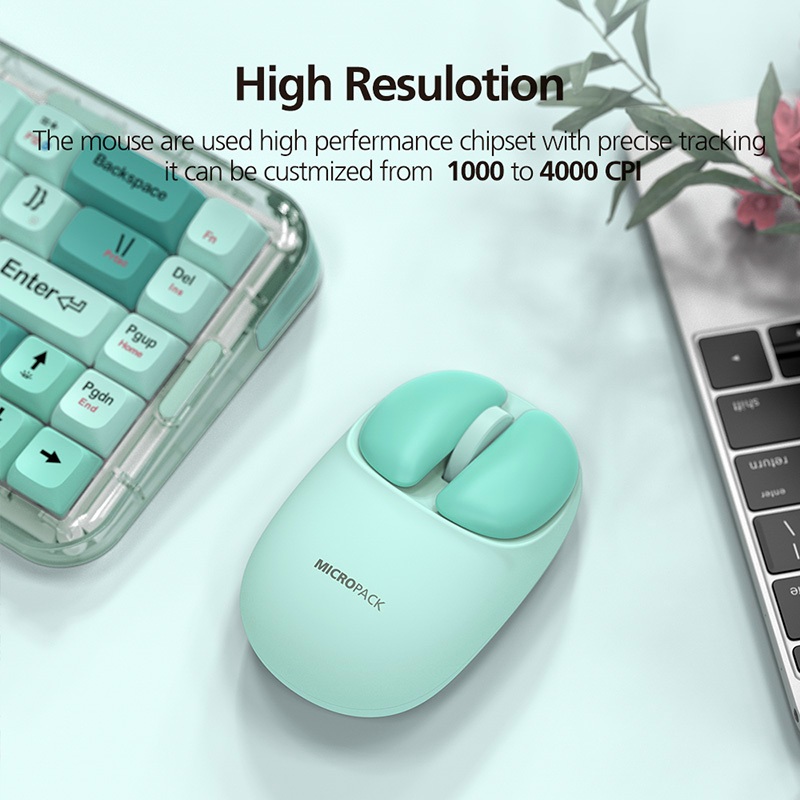 Chuột Không Dây MicroPack Lifestyle Dual Mode 2.4G + Bluetooth Wireless Mouse ML-202W Thiết Kế Độc Đáo Siêu Nhạy 4000CPI Hàng Chính Hãng