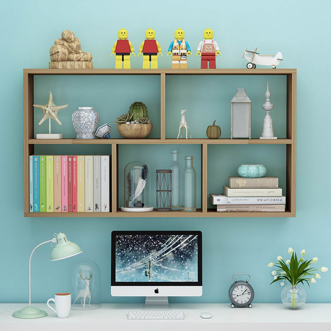 Giá sách treo tường bằng gỗ hiện đại SMLIFE Whippit