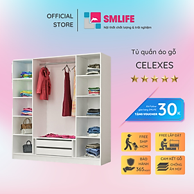 Tủ quần áo 4 cánh thiết kế sang trọng SMLIFE Celexes