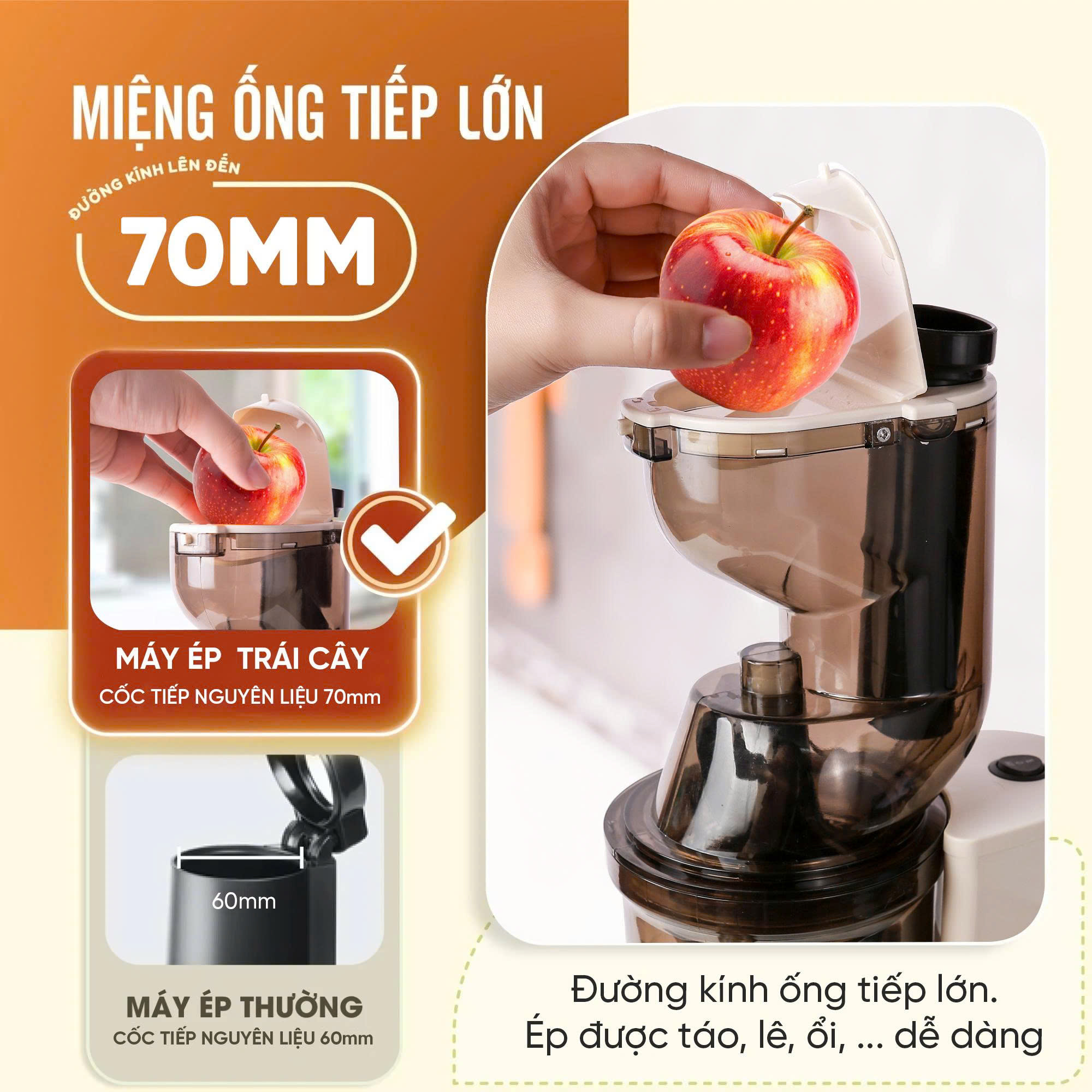 Máy Ép Chậm Nubel NB425 Công Suất 500W 2 Chế Độ Ép Kiệt Bã, Giữ Trọn Dinh Dưỡng hàng nhập khẩu