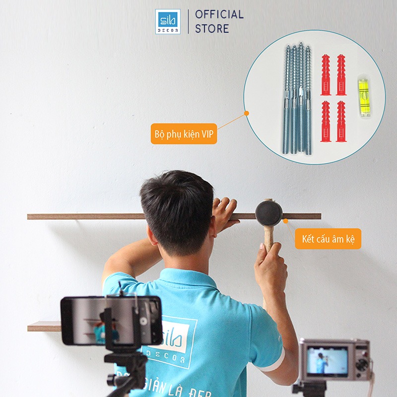 Kệ Rượu Treo Tường Kèm 02 Giá Treo Ly Inox
