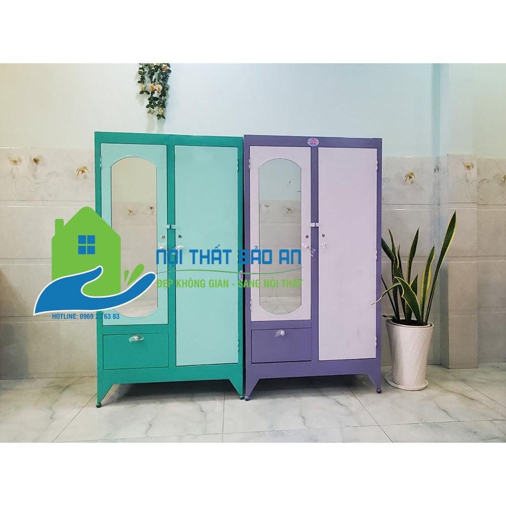 Tủ sắt quần áo cao 1m6 ngang 90cm xanh lá - TSDT13