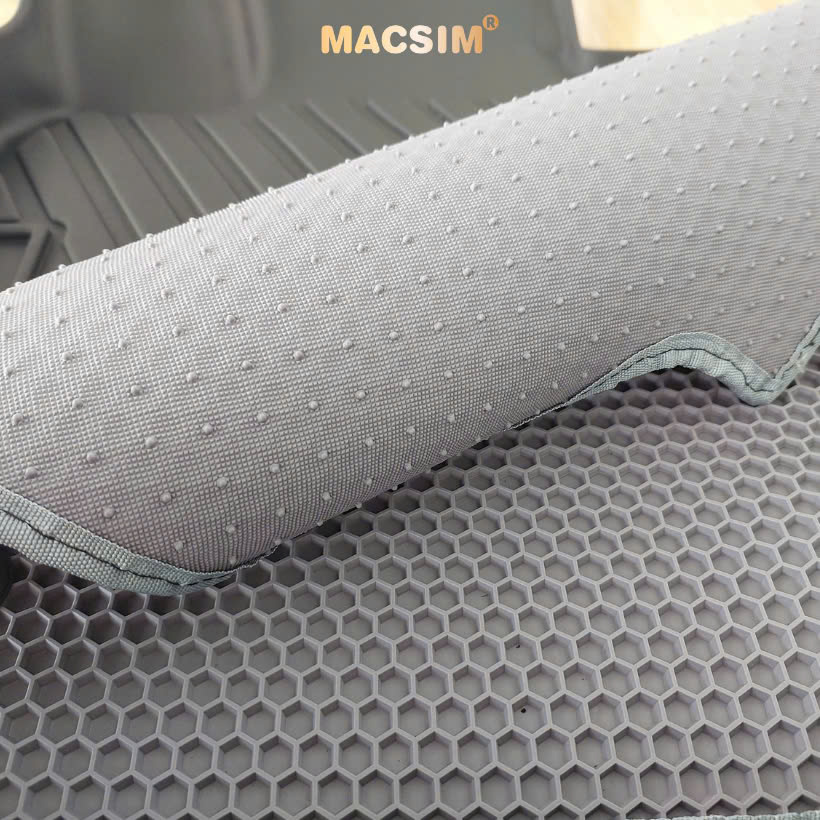 Thảm ô tô sd3 2 lớp dạng lưới lục giác MG ZS 2020-2024+ màu ghi bề mặt cao su siêu sạch - Macsim