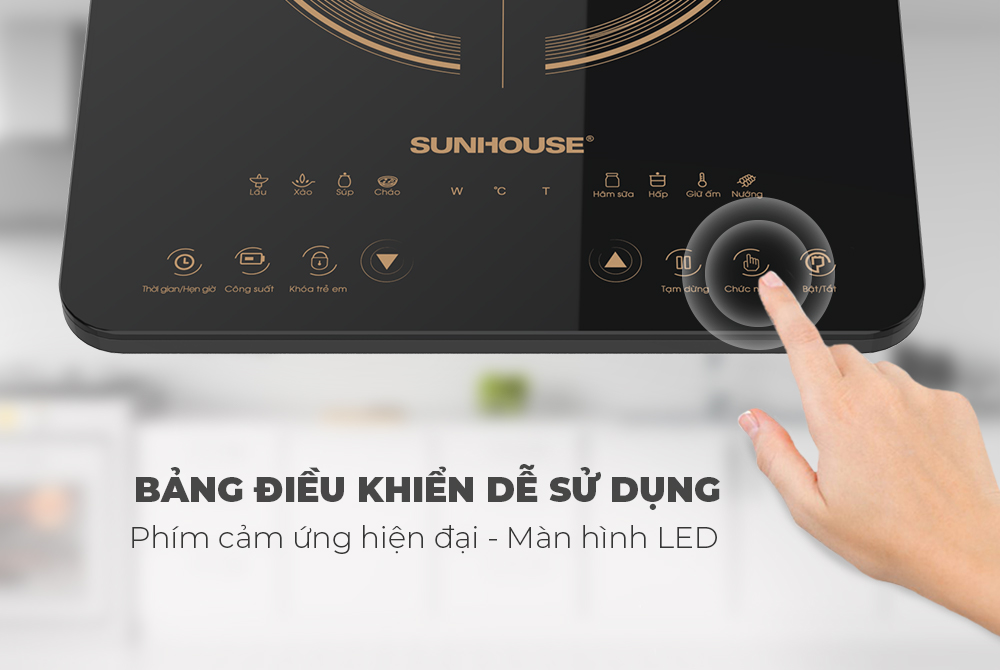 Bếp Từ Đơn Sunhouse SHD6803 (2000W) - Kèm Nồi Lẩu - Hàng Chính Hãng