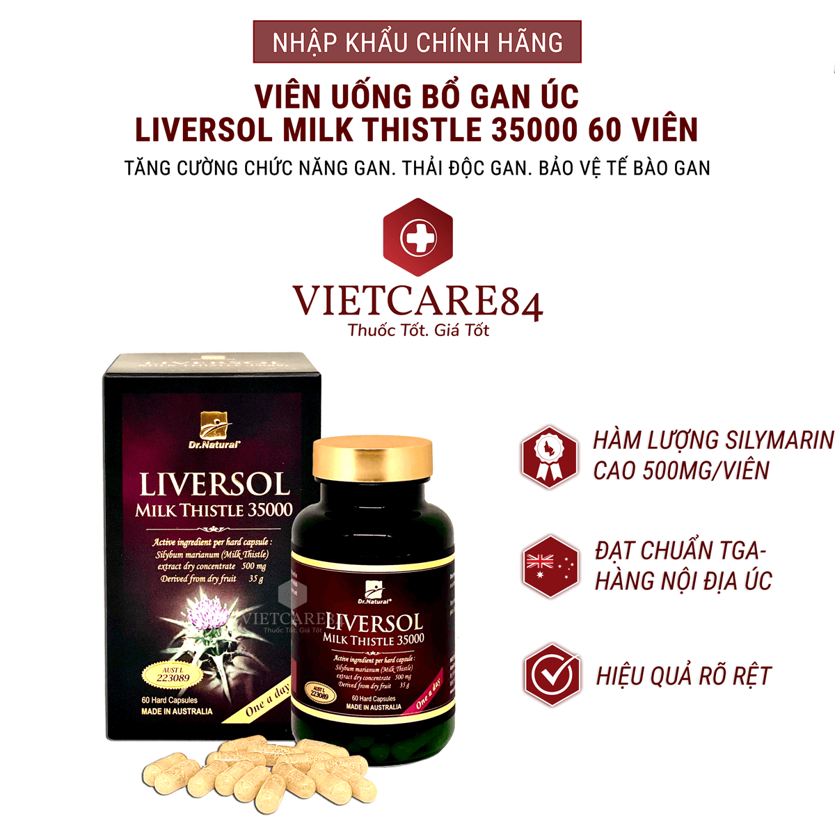 Bộ Sản Phẩm Cho Người Gầy Yếu, Sức Khỏe Kém, Muốn Tăng Cân: Viên Uống Keo Ong Super Propomax Complex 60 Viên, Bổ Gan Liversol Milk Thistle 60 Viên