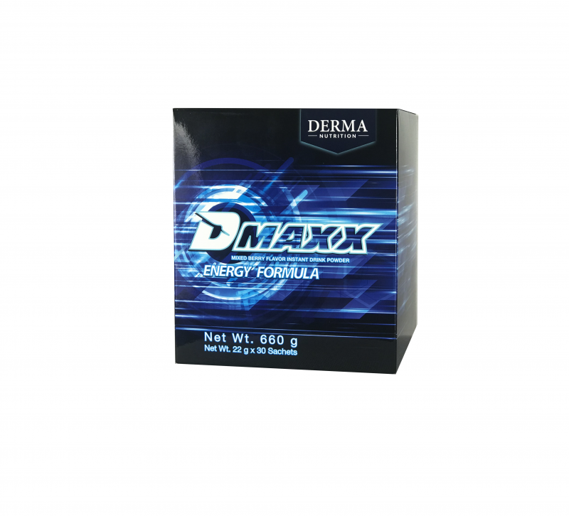 DMAXX thức uống bổ sung năng lượng có đường Damode hộp 30 gói màu xanh