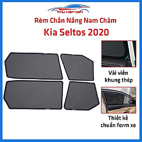 Bộ 4 rèm chắn nắng nam châm Seltos 2020 khung cố định chống tia UV