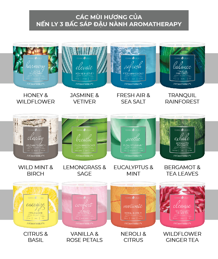 Nến ly 3 bấc Aromatherapy Goose Creek (411g) - Neroli & Citrus