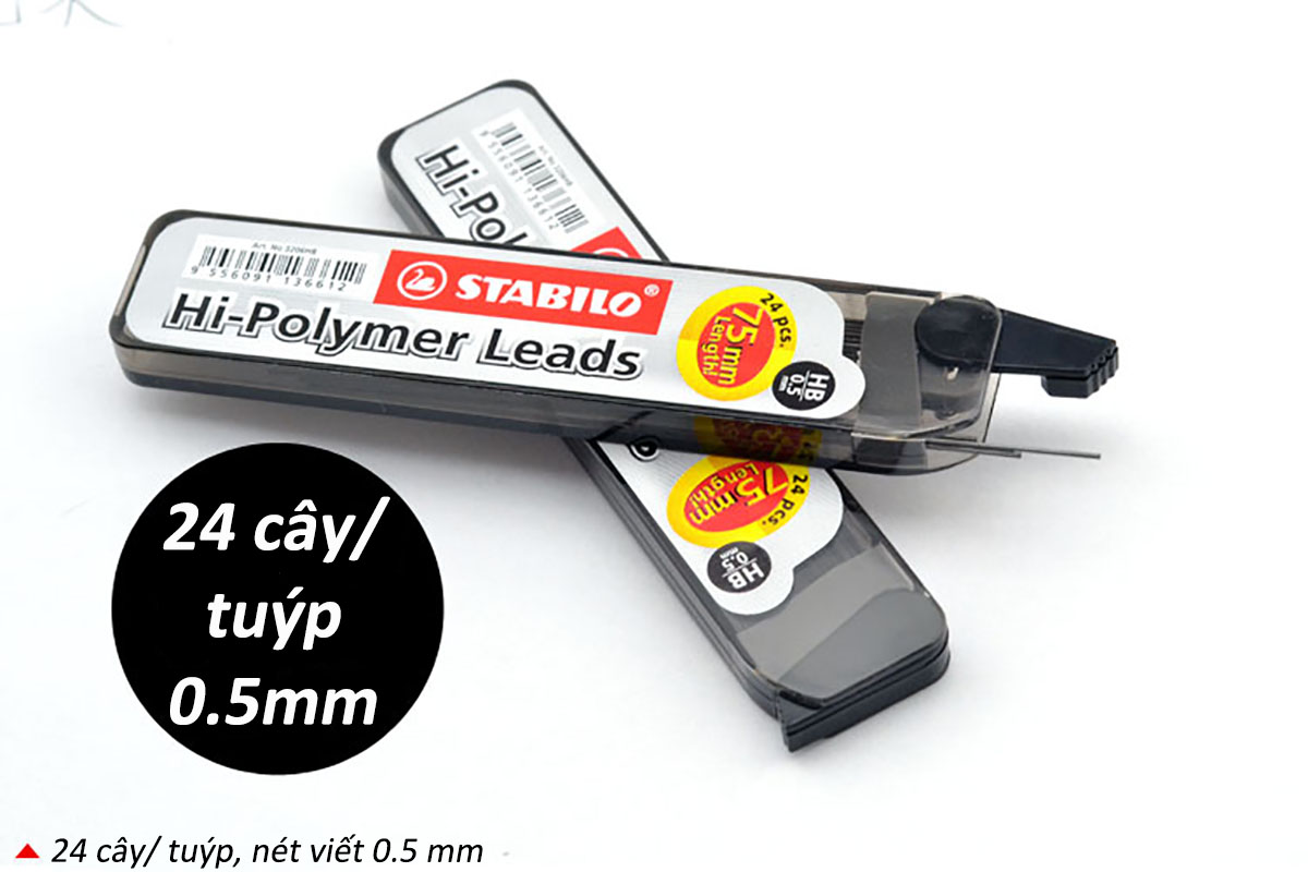 Hộp tuýp Ruột chì bấm STABILO - Hộp 12 tuýp ruột 0.7mm/ 2B (PC3207R12/12-2B)