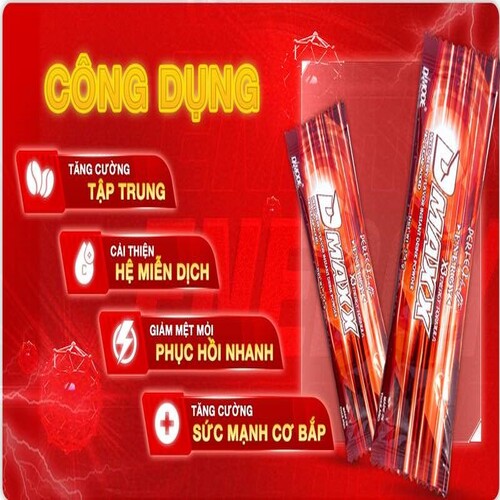 DMAXX thức uống bổ sung vitamin năng lượng không đường DAMODE 6 gói dùng thử màu đỏ