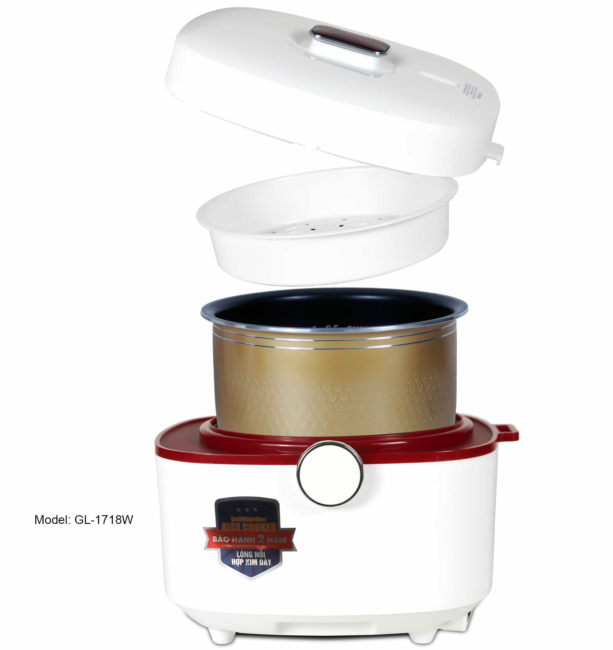 Nồi Cơm Điện Gali GL-1718W Dung tích 1,8L, đa chức năng nấu: Lẩu, Cháo, Soup,... Lòng nồi dày giữ nhiệt tốt. Hàng chính hãng chất lượng cao, bảo hành 24 tháng