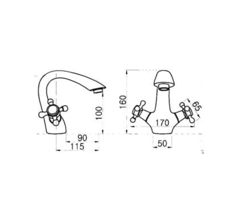 Vòi rửa mặt nóng lạnh đồng cổ hoa đồng tiền tân cổ điển GR 2201B (đẹp, sang trọng lịch sự)
