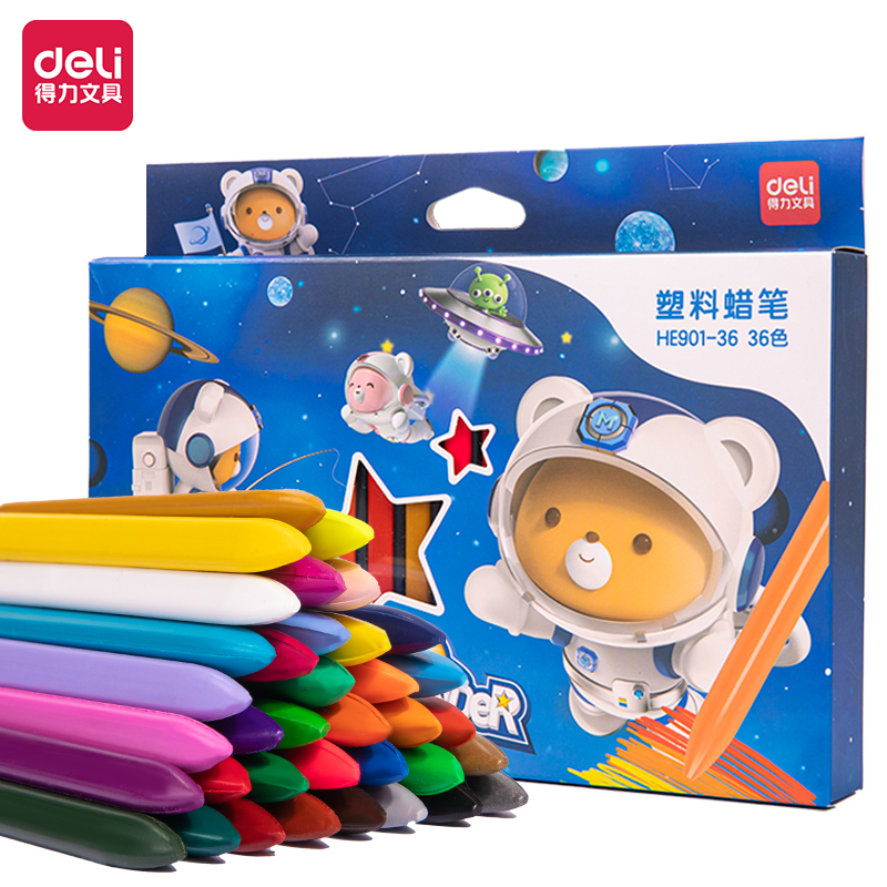 Bộ Bút Sáp Màu Hữu Cơ Cho Bé Tập Vẽ Tranh Tô Màu Deli - Không Phai Màu An Toàn Cho Trẻ Không Dính Tay - Phù Hợp Mĩ Thuật Học Sinh