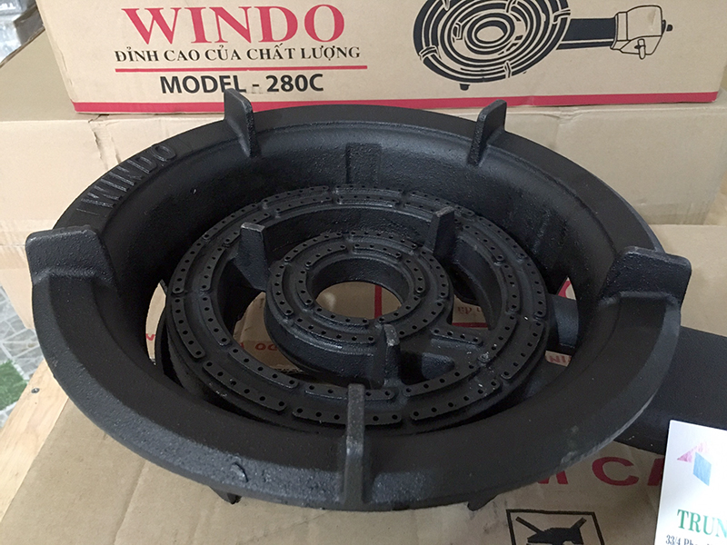 Bếp gas công nghiệp lửa lớn Windo -280 (đầu đốt gang đúc nguyên khối, 3 vòng lửa) - Hàng Chính Hãng