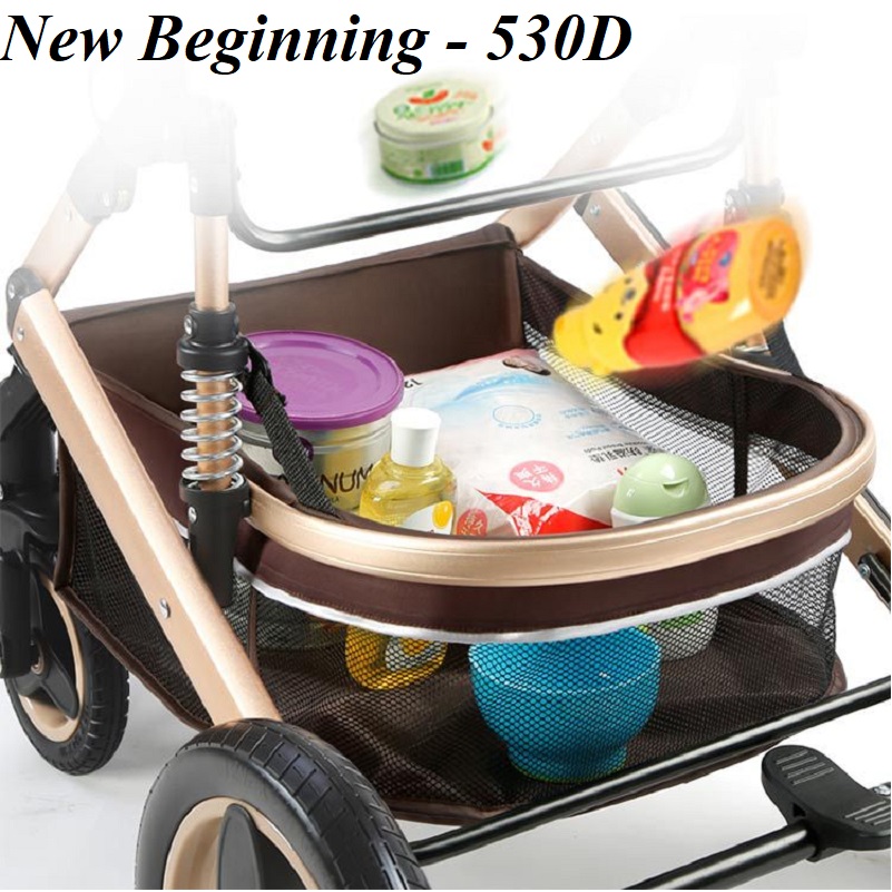 Xe đẩy trẻ em cao cấp 2 chiều gấp gọn, khung hợp kim nhôm, bánh xoay 360°