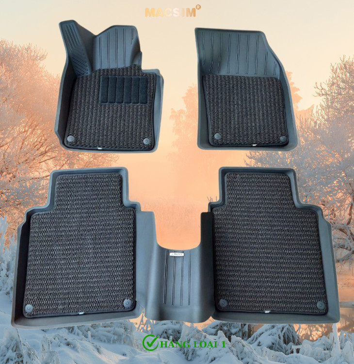 Thảm lót sàn xe ô tô 2 lớp Volvo S90 LWB 2022-2024+ Nhãn hiệu Macsim 3W chất liệu nhựa TPE đúc khuôn cao cấp - màu đen