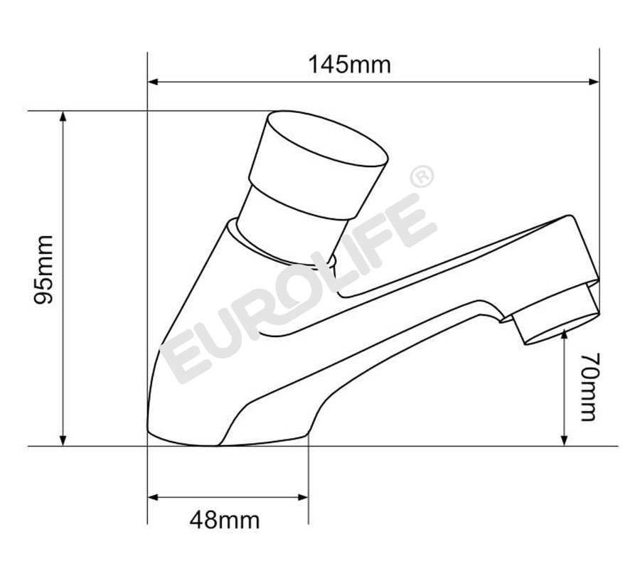Vòi Lavabo lạnh nhấn hơi Eurolife EL-119 (Trắng bạc)