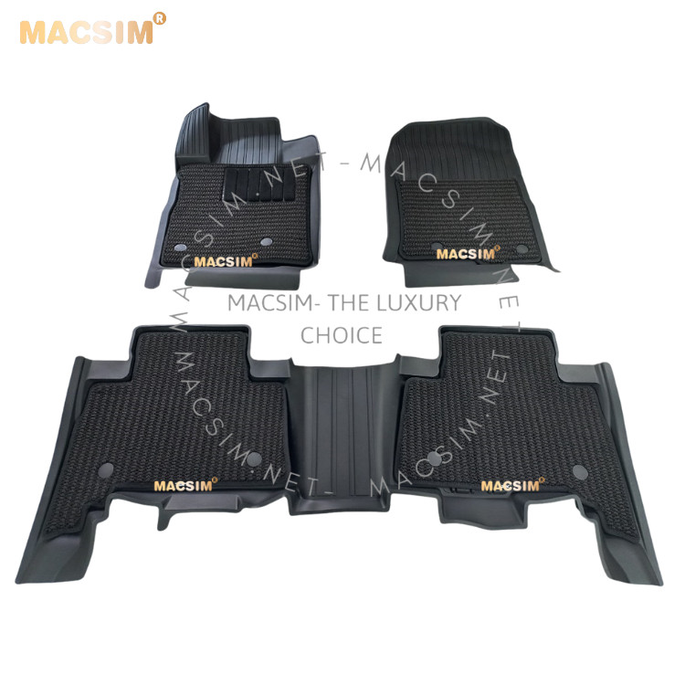 Thảm lót sàn 2 lớp xe ô tô TOYOTA PRADO 2010+ Nhãn hiệu Macsim 3W chất liệu nhựa TPE đúc khuôn cao cấp - màu đen