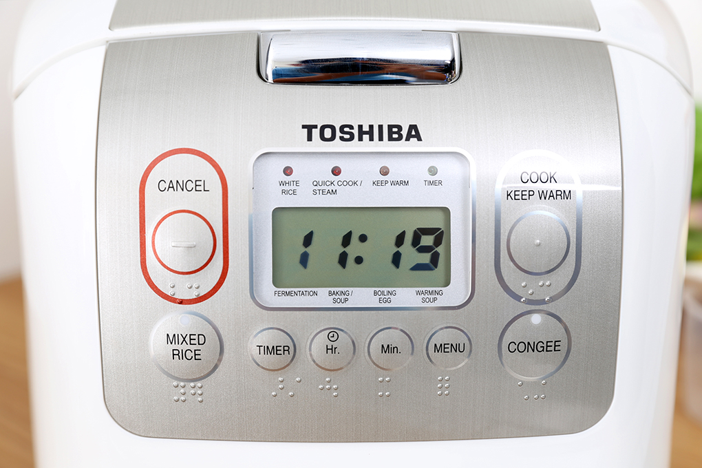 Nồi cơm điện tử Toshiba RC-10NMFVN(WT) - 1.0L - Xuất xứ Thái Lan - Lòng nồi dày 4mm, 2 lớp chống dính trong và ngoài - Chế độ nấu tự động đa dạng - Hàng chính hãng, bảo hành 12 tháng, chất lượng Nhật Bản