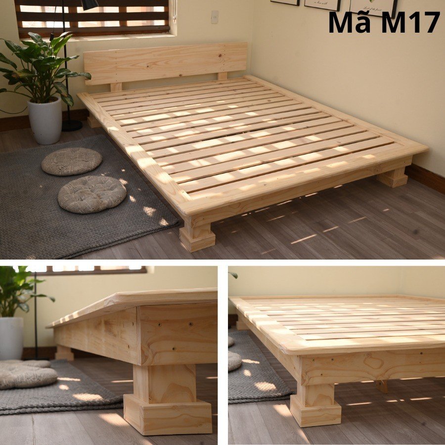 Giường ngủ gỗ CT17 Juno Sofa màu gỗ tự nhiên