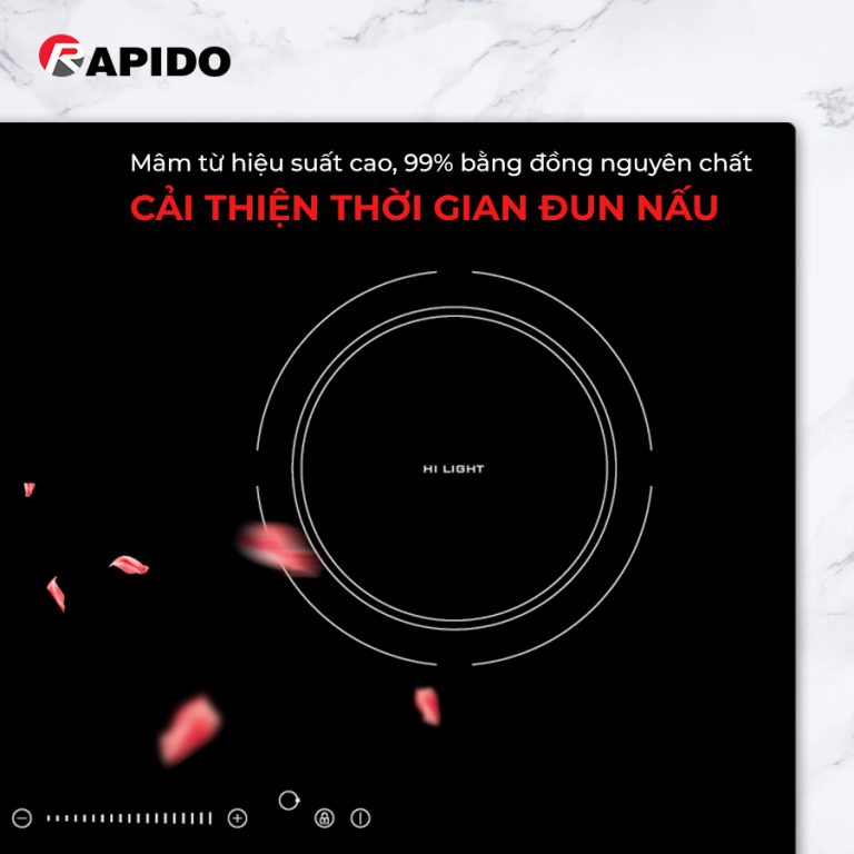Bếp từ đôi Rapido RI4000BN 4000W 9 cấp độ công suất, công nghệ inverter tiết kiệm điện, bảo hành 24 tháng - Hàng chính hãng