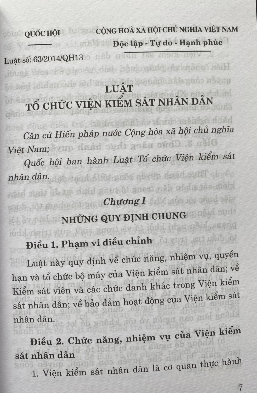 Luật Tổ Chức Viện Kiểm Sát Nhân Dân năm 2014