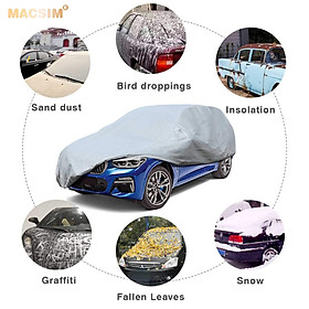 Bạt phủ ô tô chất liệu vải không dệt cao cấp thương hiệu MACSIM cho xe Vinfast Vf7- màu ghi