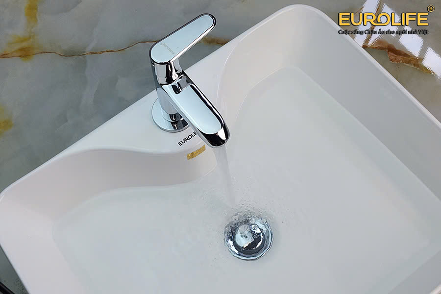Vòi Lavabo lạnh chất liệu Đồng mạ Chrome Eurolife EL-LL120 (Trắng bạc)