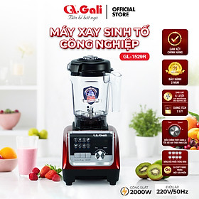 Sinh Tố Công Nghiệp Gali GL-1529R Dung tích 2 Lít, Motor 100% dây đồng đảm bảo độ bền bỉ, bảng điều khiển dạng cảm ứng, lưỡi dao bằng thép không gỉ. Hàng chính hãng bảo hành 24 tháng