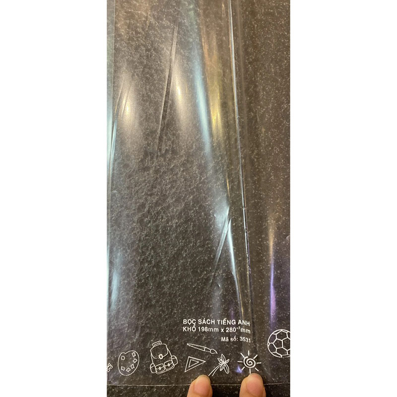 Bọc sách giáo khoa tiếng Anh nylon Hồng Hà 198 x 280mm - 3531 (tập 5 chiếc)
