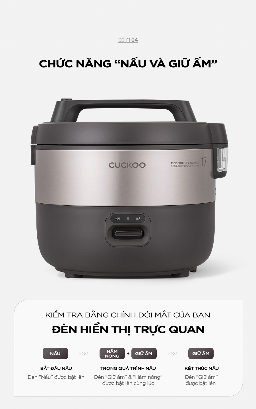 Nồi Cơm Điện Cuckoo 3.0 lít CR-1755- Lòng nồi chống dính- Hàng chính hãng Cuckoovina- Bảo hành 2 năm