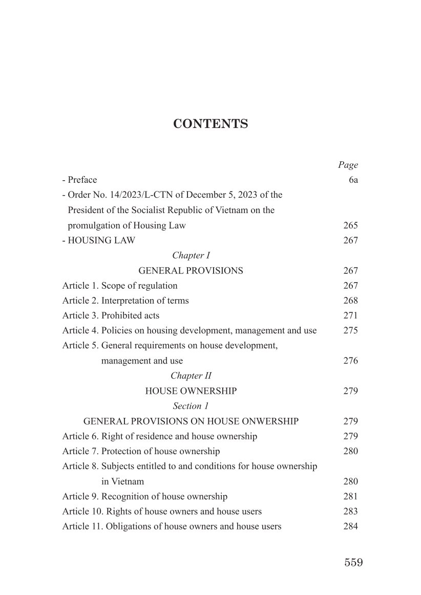 Luật nhà ở 2023 (song ngữ Việt Anh) The 2023 Housing Law (Vietnamese -English)