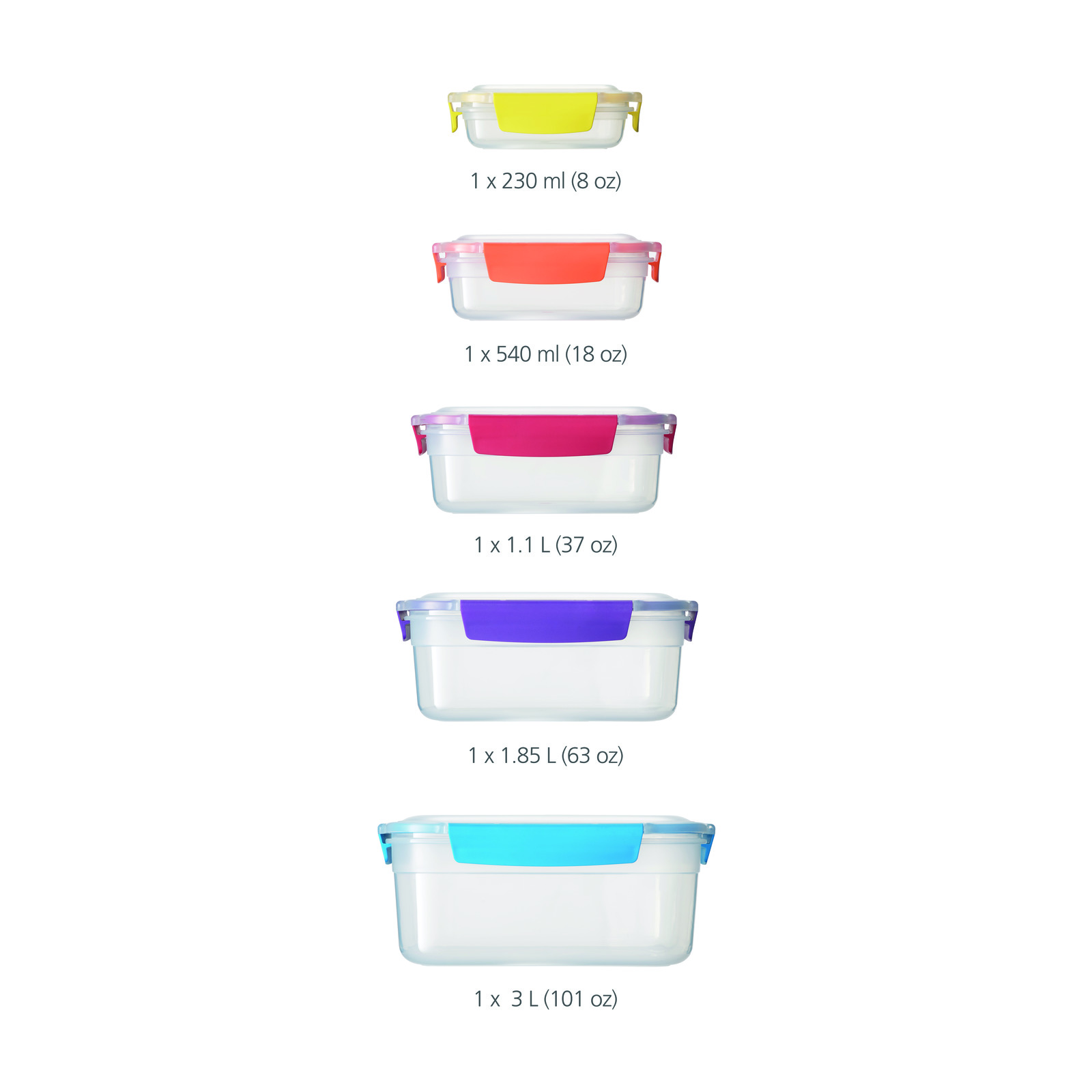 Bộ hộp đựng thực phẩm cao cấp 5 món Joseph Joseph 810813 - Nest Lock 5-piece Multi-size Container Set