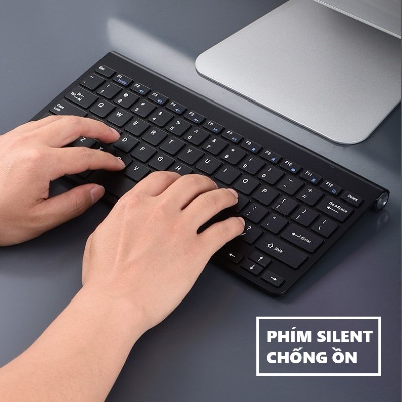 Bàn phím không dây mini W200S - đa kết nối bluetooth 5.0 + 3.0 + Usb wireless 2.4G hàng nhập khẩu