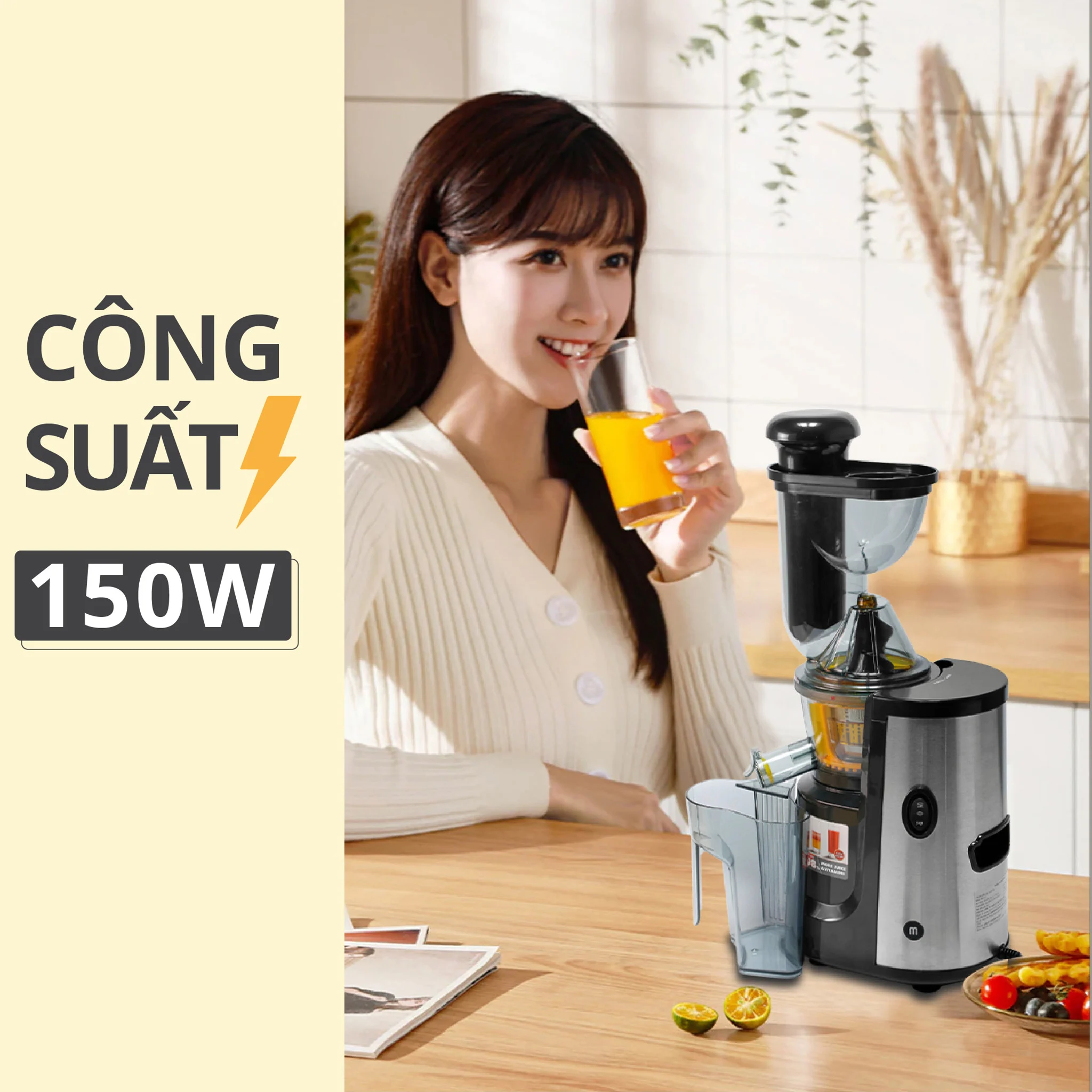 Máy Ép Trái Cây Mishio MK313 motor đồng máy nặng 5.2Kg - Hàng Chính Hãng