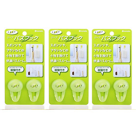 Combo 03 Set móc treo đa năng Inomata có núm hít chân không (02 chiếc/Set) - Nội địa Nhật Bản