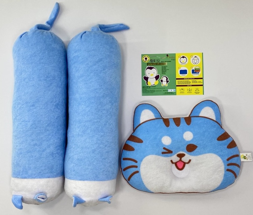 Gối Đôi Con Sâu BabyTop (25x32)( 13x43)cm x 2 ( Màu và họa tiết ngẫu nhiên )