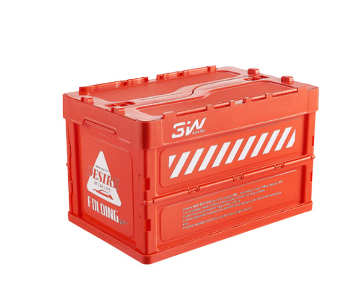 Hộp đựng đồ xếp gọn để cốp ô tô chất liệu PP cao cấp kích thước 52,5 cm x 36 cm x 34 cm nhãn hiệu Macsim 3W-màu cam