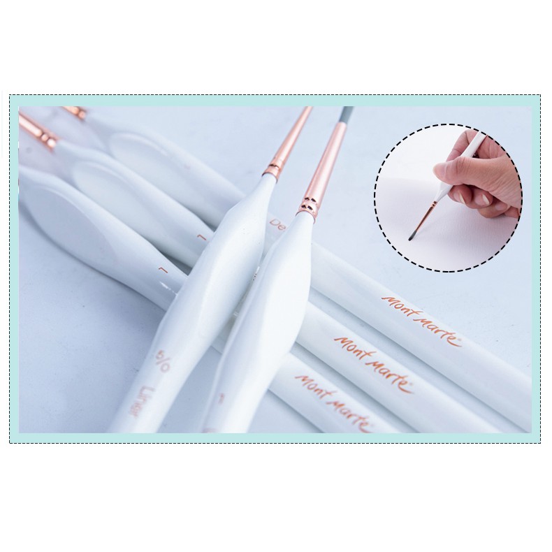 Bộ cọ tỉa Mont Marte Detail & Liner BMHS0034 (Artist Taklon Brush) lông nhân tạo