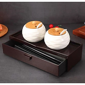 HỘP ĐỰNG ĐŨA LUXURY 2 IN 1 CÓ NGĂN KÉO – THIẾT KẾ SANG TRỌNG & TIỆN LỢI