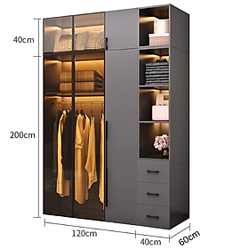 [ Miễn phí vận chuyển & lắp đặt]  Tủ quần áo cánh kính Ohaha - TCK006